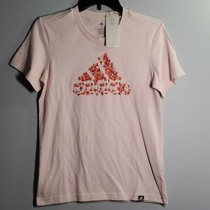 Nwt Adidas Daisy top women's sz xs x-small tee t-shirt pink orange brown decal